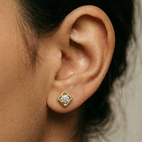 0.47Ct Moissanite Petal Frame Stud Earrings