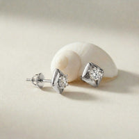 0.47Ct Moissanite Petal Frame Stud Earrings