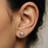 0.47Ct Moissanite Petal Frame Stud Earrings