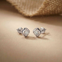 0.47Ct Moissanite Petal Frame Stud Earrings