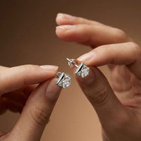 0.47Ct Moissanite Petal Frame Stud Earrings
