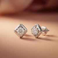 0.47Ct Moissanite Petal Frame Stud Earrings