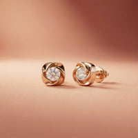 1.8Ct Moissanite Sculpted Swirl Stud Earrings
