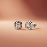 1.8Ct Moissanite Sculpted Swirl Stud Earrings