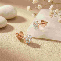 0.42Ct Moissanite Blossom Cluster Stud Earrings