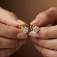 0.42Ct Moissanite Blossom Cluster Stud Earrings