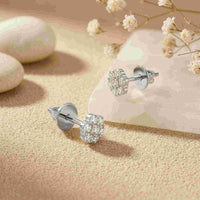 0.42Ct Moissanite Blossom Cluster Stud Earrings