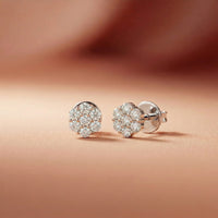 0.42Ct Moissanite Blossom Cluster Stud Earrings Gold Vermeil (2.5 Micron) White
