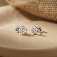 0.42Ct Moissanite Blossom Cluster Stud Earrings Gold Vermeil (2.5 Micron) White