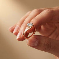 1 Ct Round Moissanite Twist Engagement Ring