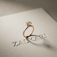 1Ct Round Moissanite Solitaire Engagement Ring Rose Gold