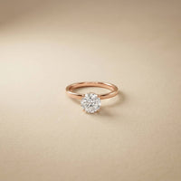 1Ct Round Moissanite Solitaire Engagement Ring Rose Gold