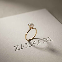 1Ct Round Moissanite Solitaire Engagement Ring Gold