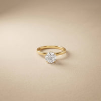 1Ct Round Moissanite Solitaire Engagement Ring Gold