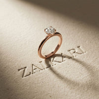 1 Ct Round Moissanite Solitaire Engagement Ring Rose Gold