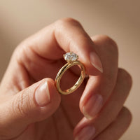 1 Ct Round Moissanite Solitaire Engagement Ring Gold