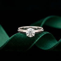 1 Ct Round Moissanite Solitaire Engagement Ring White