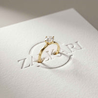 1.00Ct Round Moissanite Classic Solitaire Engagement Ring Gold