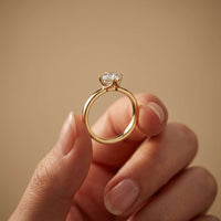 1.00Ct Round Moissanite Classic Solitaire Engagement Ring Gold