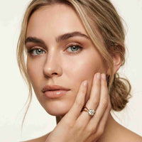 1 Ct Round Moissanite Split Shank Engagement Ring Gold