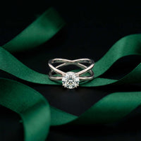 1 Ct Round Moissanite Split Shank Engagement Ring White