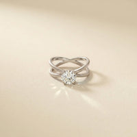 1 Ct Round Moissanite Split Shank Engagement Ring White
