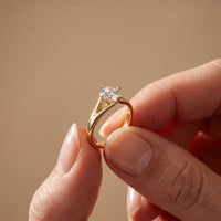 1Ct Round Moissanite Twist Engagement Gold Ring Gold