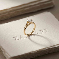1Ct Round Moissanite Twist Engagement Ring Gold