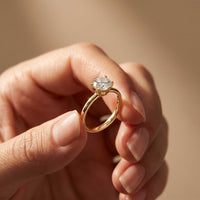1.00Ct Round Moissanite Solitaire Engagement Ring Gold