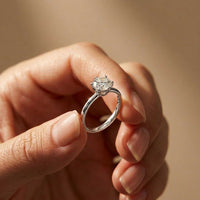 1.00Ct Round Moissanite Solitaire Engagement Ring White