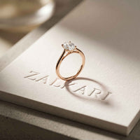 1 Ct Oval Moissanite Solitaire Engagement Ring Rose Gold