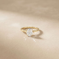1 Ct Oval Moissanite Solitaire Engagement Ring Gold