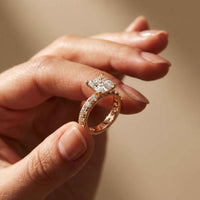 4.76 Ct Asscher Cut Moissanite Pavé Engagement Ring