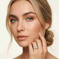 4.76 Ct Asscher Cut Moissanite Pavé Engagement Ring