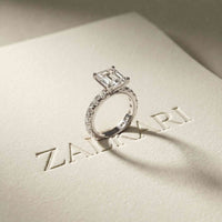 4.76 Ct Cushion Cut Moissanite Pavé Engagement Ring