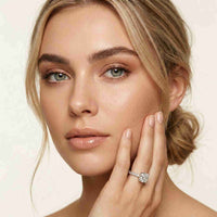 4.76 Ct Cushion Cut Moissanite Pavé Engagement Ring