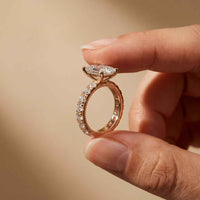 4.76 Ct Heart Cut Moissanite Pavé Engagement Ring