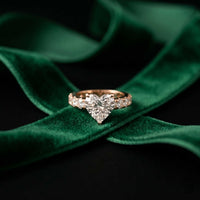 4.76 Ct Heart Cut Moissanite Pavé Engagement Ring