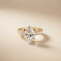 4.76 Ct Marquise Cut Moissanite Pavé Engagement Ring