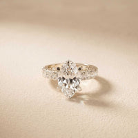 4.76 Ct Marquise Cut Moissanite Pavé Engagement Ring