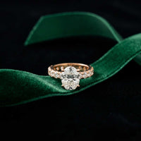 4.76 Ct Oval Moissanite Pavé Engagement Ring