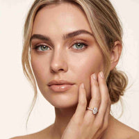 4.76 Ct Oval Moissanite Pavé Engagement Ring