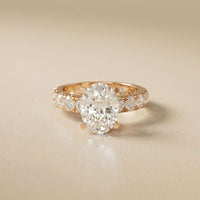 4.76 Ct Oval Moissanite Pavé Engagement Ring