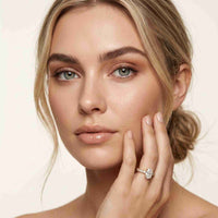 4.76 Ct Oval Moissanite Pavé Engagement Ring