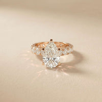 4.76 Ct Pear Moissanite Pavé Engagement Ring