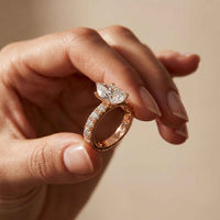 4.76 Ct Pear Moissanite Pavé Engagement Ring
