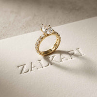4.76 Ct Pear Moissanite Pavé Engagement Ring
