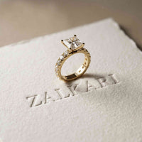 4.76 Ct Princess Cut Moissanite Hidden Halo Engagement Ring