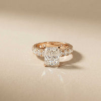 4.76 Ct Radiant Cut Moissanite Hidden Halo Engagement Ring