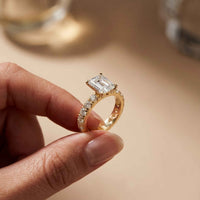 4.76 Ct Radiant Cut Moissanite Hidden Halo Engagement Ring
